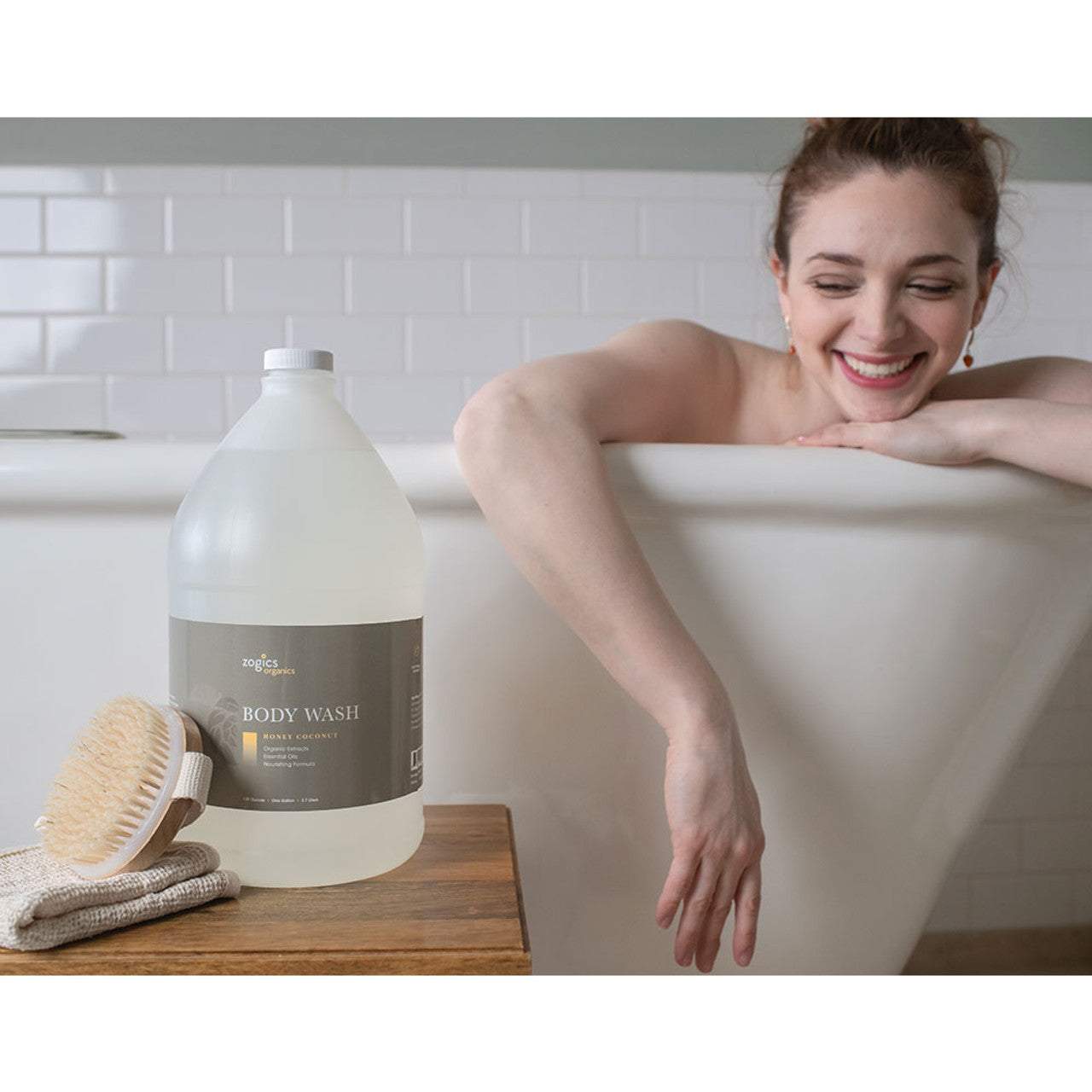 Zogics Organics Body Wash, Honey Coconut, OBWHC128 (1 Gallon or Case of 4)