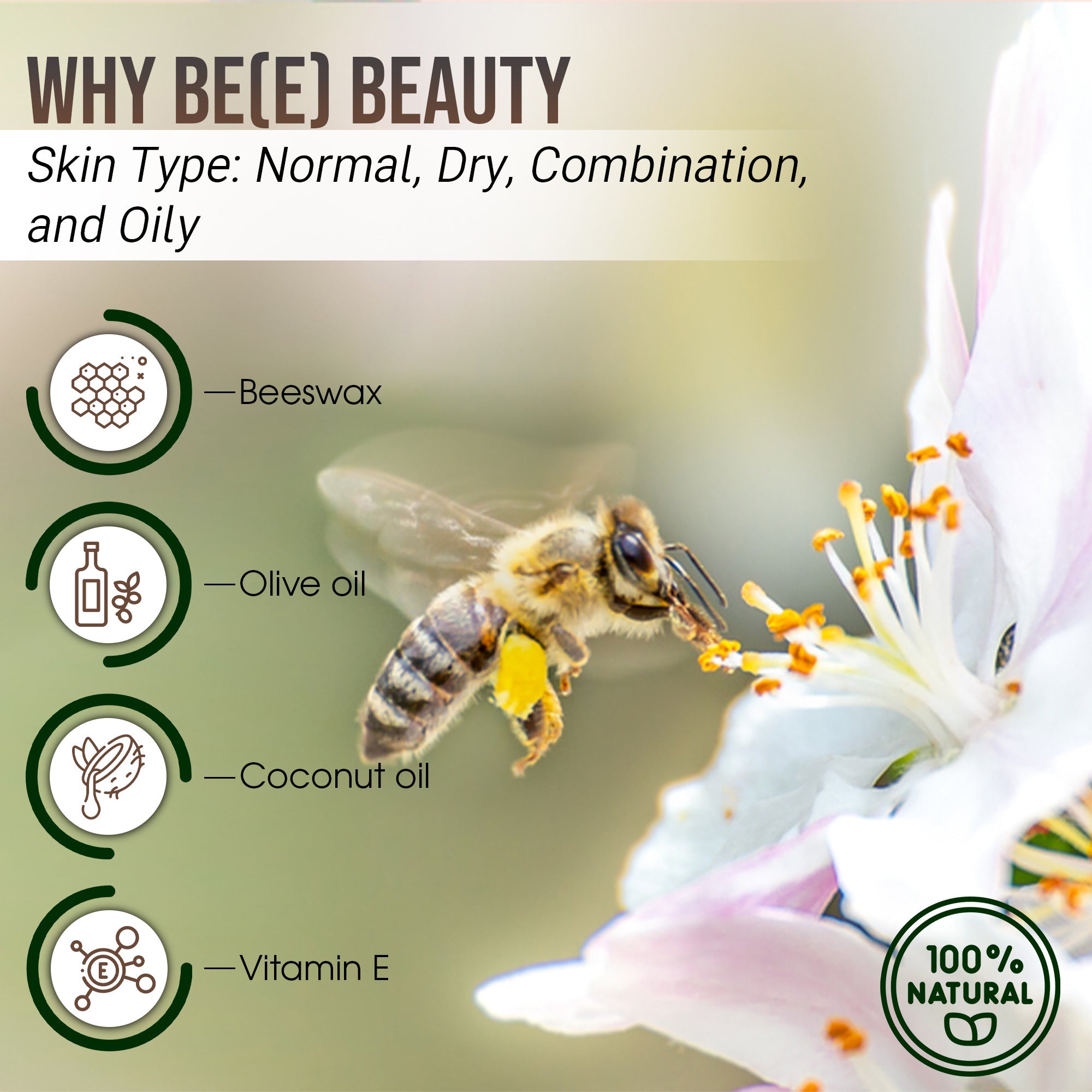 Beeswax Balm – Honey-Infused Moisturizer for Lips, Hands, Feet & Skin, Portable Tin