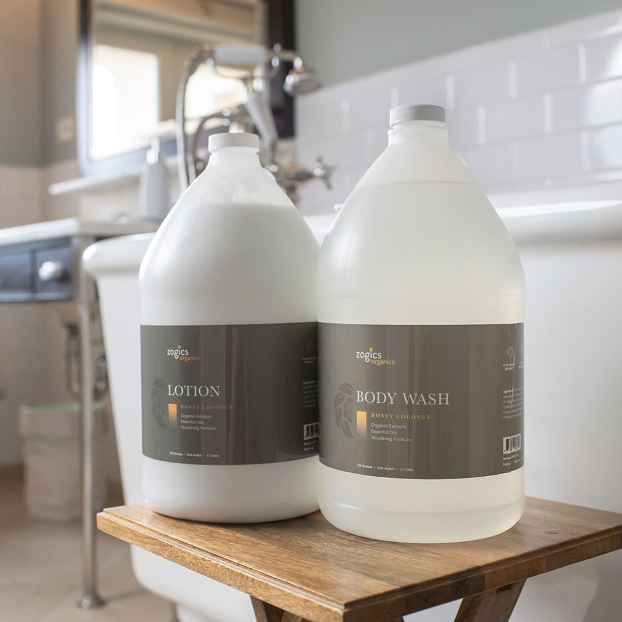 Zogics Organics Body Wash, Honey Coconut, OBWHC128 (1 Gallon or Case of 4)