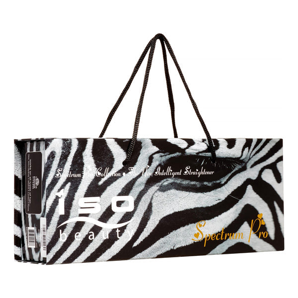 Sleek Style: Ceramic Flat Iron with Temp Control & Magnetic Handle - White Zebra & Pink Leopard