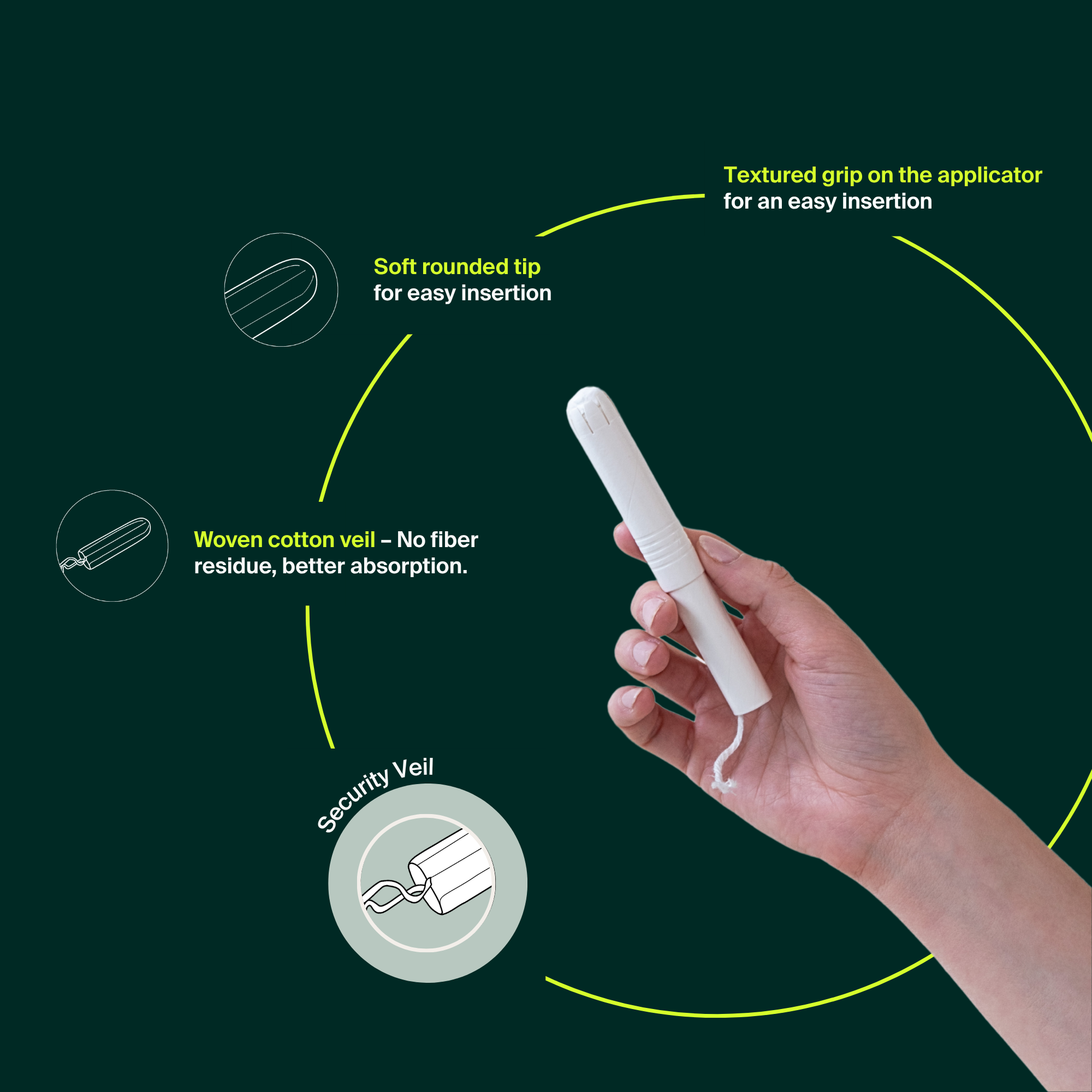 100% Organic Cotton Applicator Tampons (Regular)