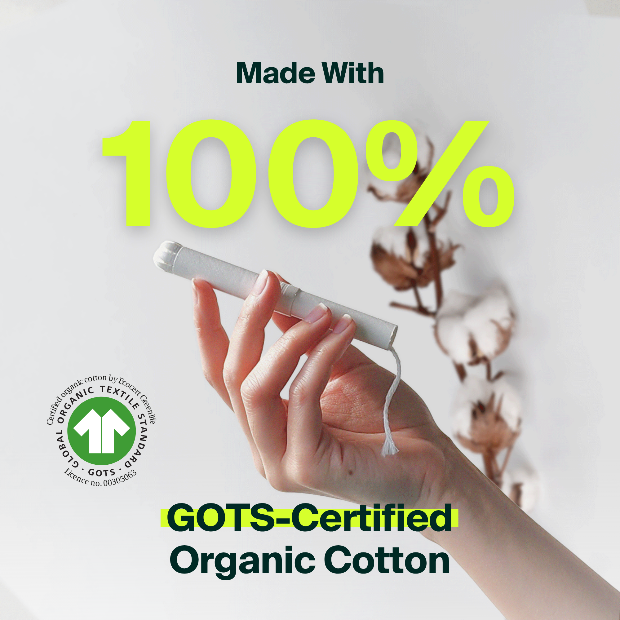 100% Organic Cotton Applicator Tampons (Super)