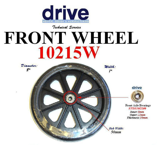 Replacement Wheel – 11053 Rollators & 10968 Wheelchairs