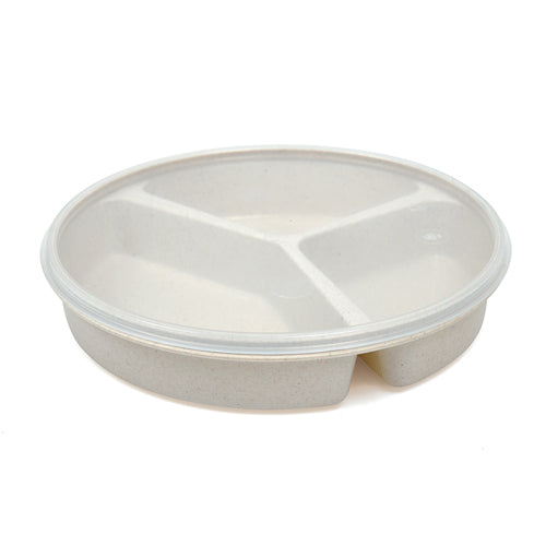 Scoop Dish Partitioned with Lid – Sandstone Adaptive Dining Aid