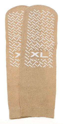 Slipper Socks – XL Beige (Men’s 10-12, Women’s 11-13) – Cozy Non-Slip Indoor Socks
