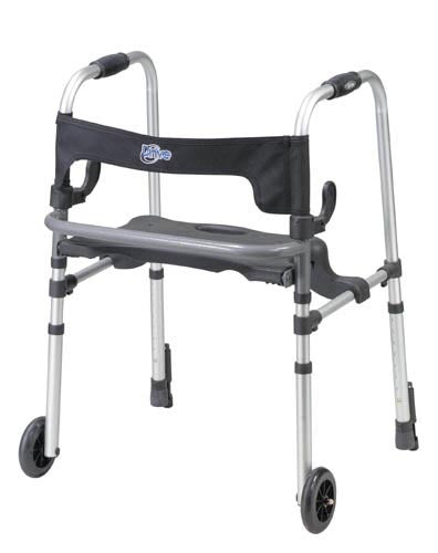 Clever-Lite Walker with Seat & Push-Down Brakes – Lightweight Mobility Aid