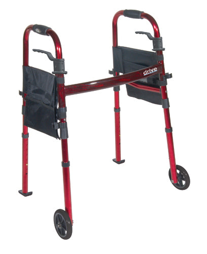 Deluxe Folding Travel Walker – Red