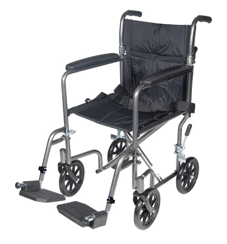 Wheelchair Transport – Silver Vein Finish, Lightweight and Foldable