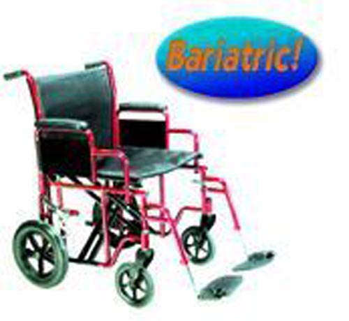 Transport Wheelchair Bariatric 20" Wide – Durable & Comfortable, Blue