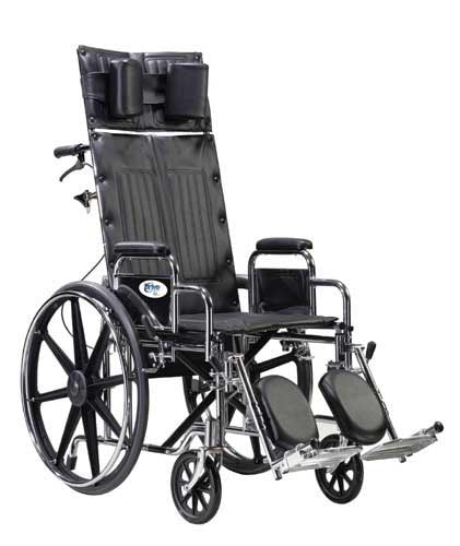 Full Reclining Wheelchair 22" Wide with Removable Desk Arms