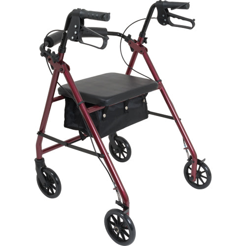 Aluminum Rollator with Loop Brake – 4-Wheel Lightweight Mobility Walker