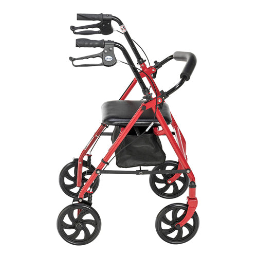 4 Wheel Steel Rollator with 7" Casters & Basket – Loop Brakes