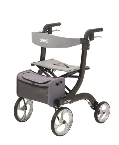 Nitro Rollator with 10" Casters – Foldable Mobility Aid with Seat
