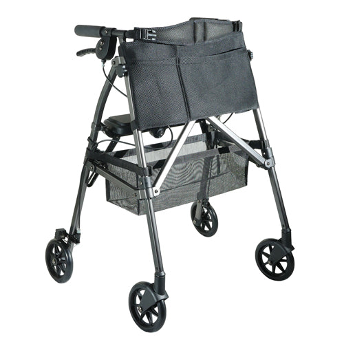 EZ Fold-N-Go Rollator Walker with Seat & Storage – Lightweight, Foldable, Travel-Friendly Mobility Aid
