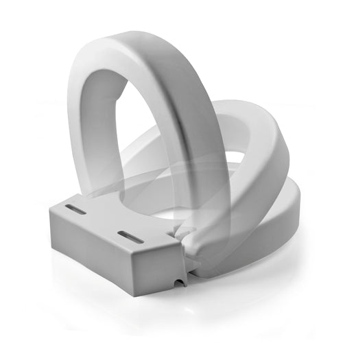 Raised Toilet Seat Elongated Hinged – Elevated Bathroom Safety Seat