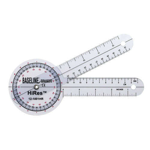 Baseline Hi-Res Plastic Goniometer – 360° High-Precision Joint Measurement Tool