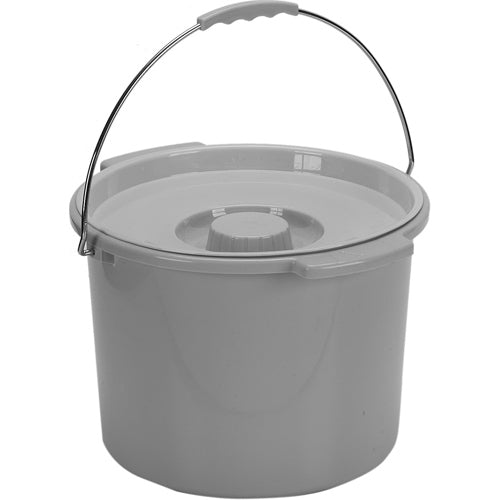 Commode Pail With Lid 12 Quart Gray – Durable & Hygienic Waste Solution