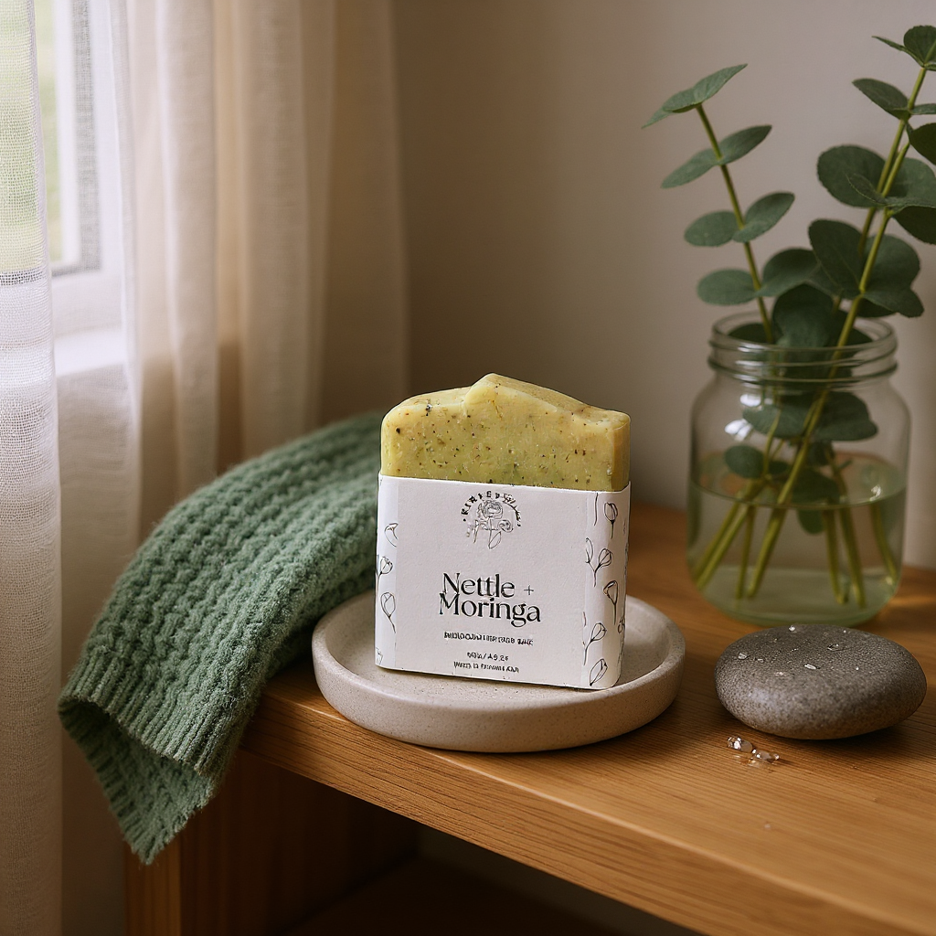 Nettle + Moringa Soap – Cleansing & Nourishing, 140g