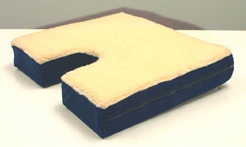 Coccyx Gel Seat Cushion w/ Fleece Top 18"x16"x3" – Tailbone Pressure Relief