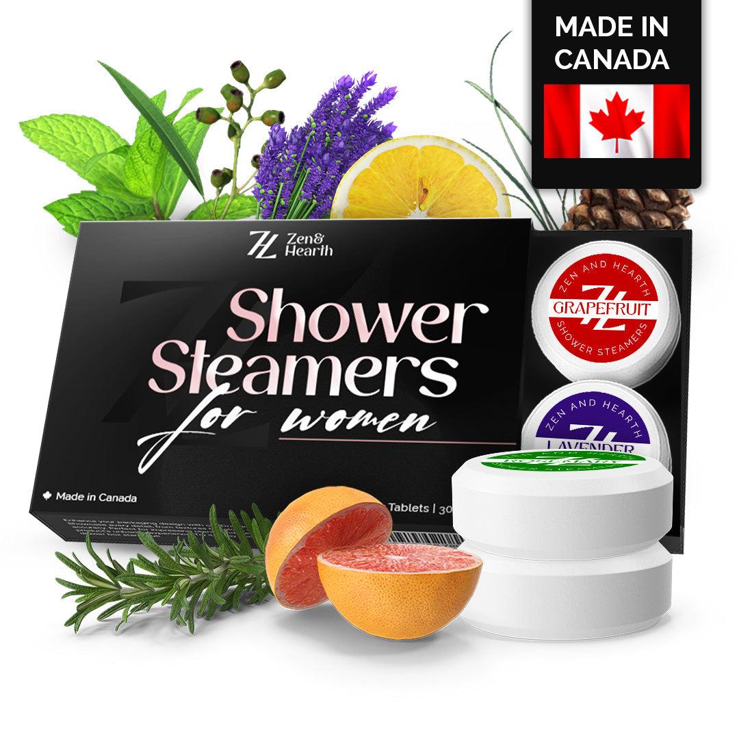 Zen & Hearth 6-Pack Shower Steamers Gift Set for Women | Natural Aromatherapy Shower Bombs – Relaxation, Self-Care & Stress Relief