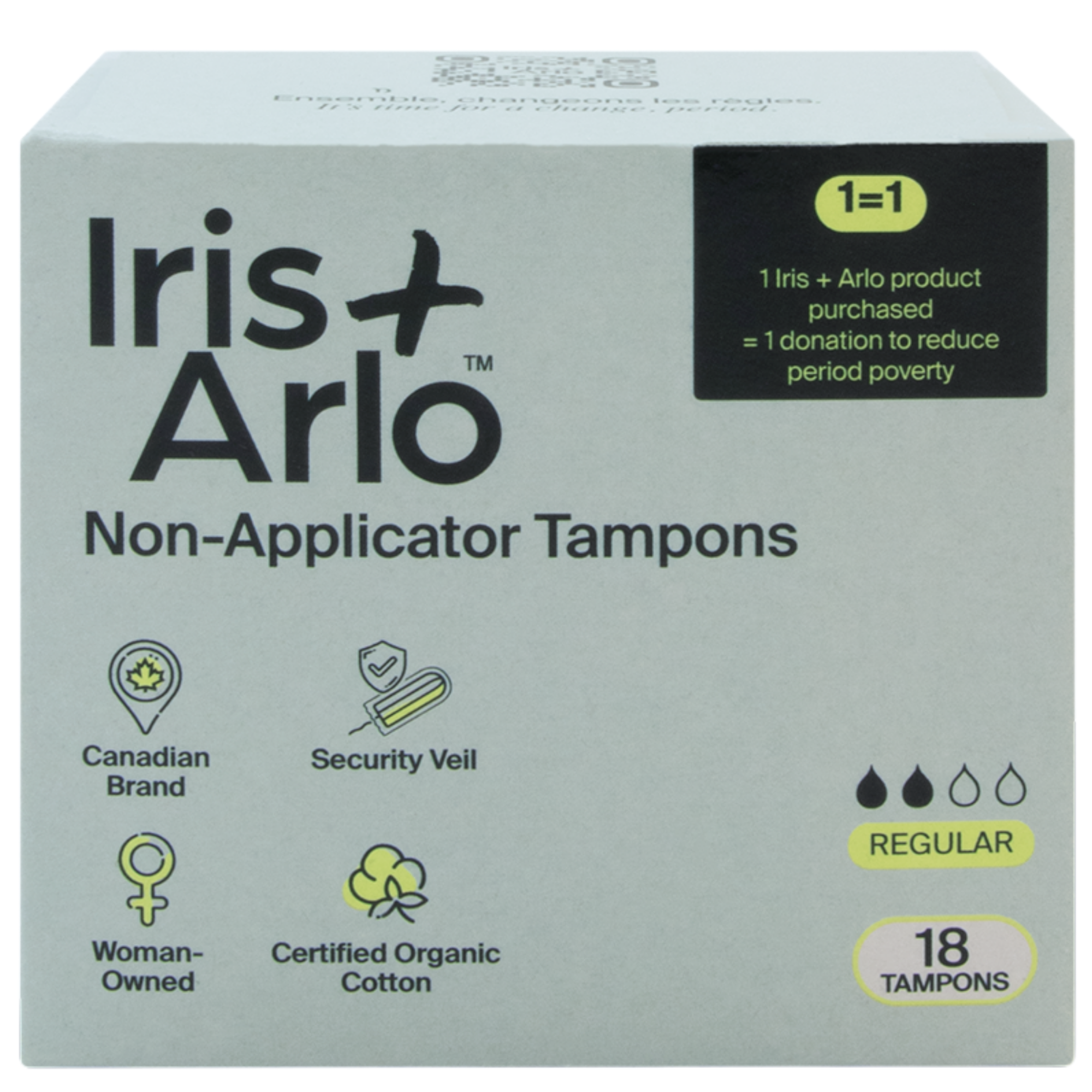 100% Organic Cotton Non-Applicator Tampons
