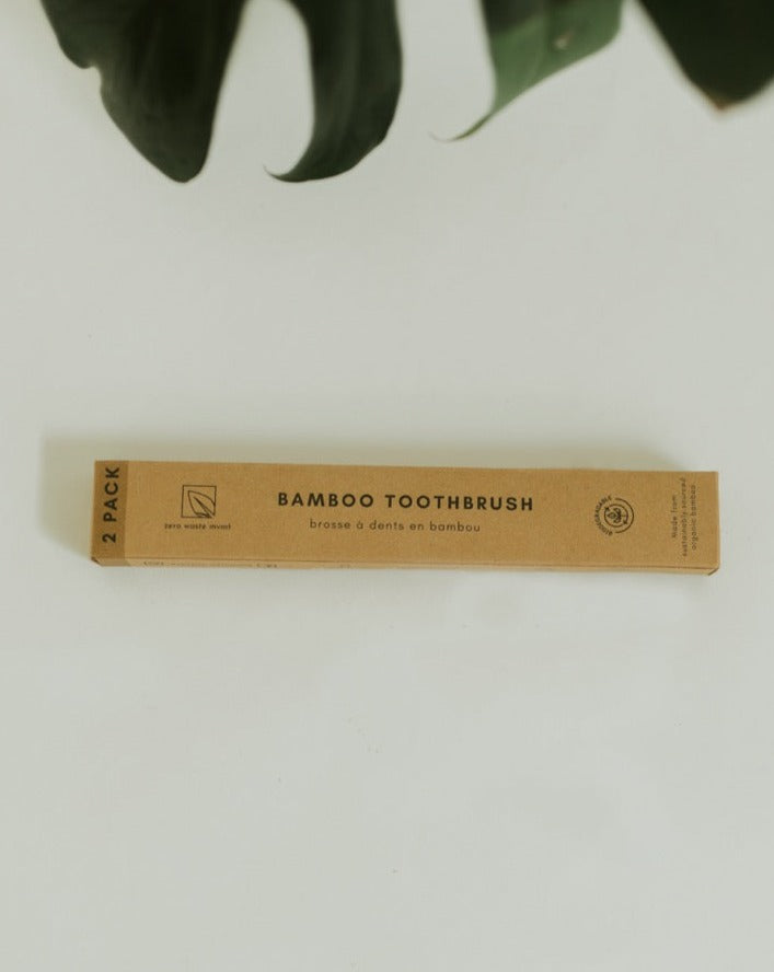 2 Pack Bamboo Toothbrush – Eco-Friendly, Soft Charcoal Bristles, Sustainable Oral Care