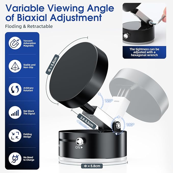 GORDIUS Upgraded Vacuum Magnetic Suction Phone Mount