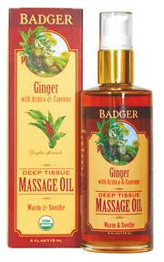 Badger Balms - Ginger Deep Tissue Massage Oil (118ml 20)