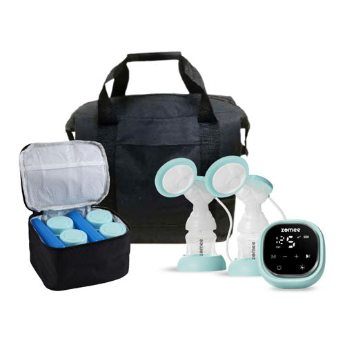 Zomee Z2 Breast Pump Bundle with Tote and Cooler – Portable & Efficient