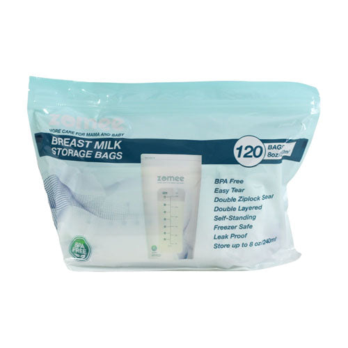 Zomee Milk Storage Bags Pkg/120 – BPA-Free, Leak-Proof & Freezer-Safe