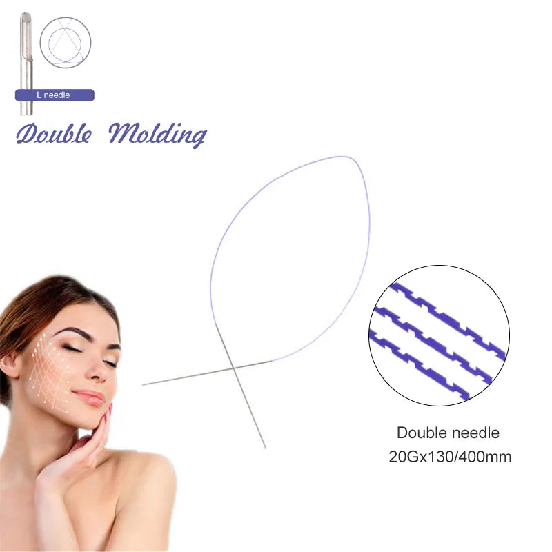 High Quality Double Needle Thread 19G 20G – PDO, PCL, PLLA Thread for Eyebrow Lift