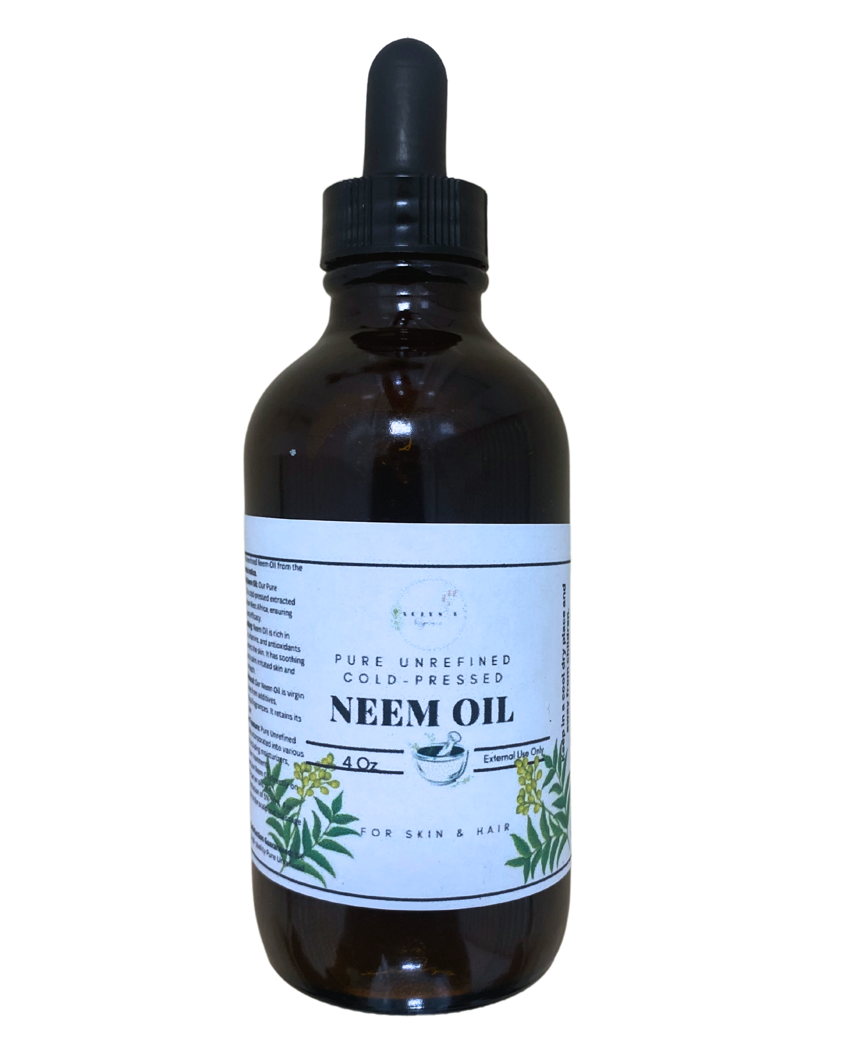 Virgin Neem Seed Oil – Crude Unrefined Carrier Oil, 16 oz, Cold Pressed