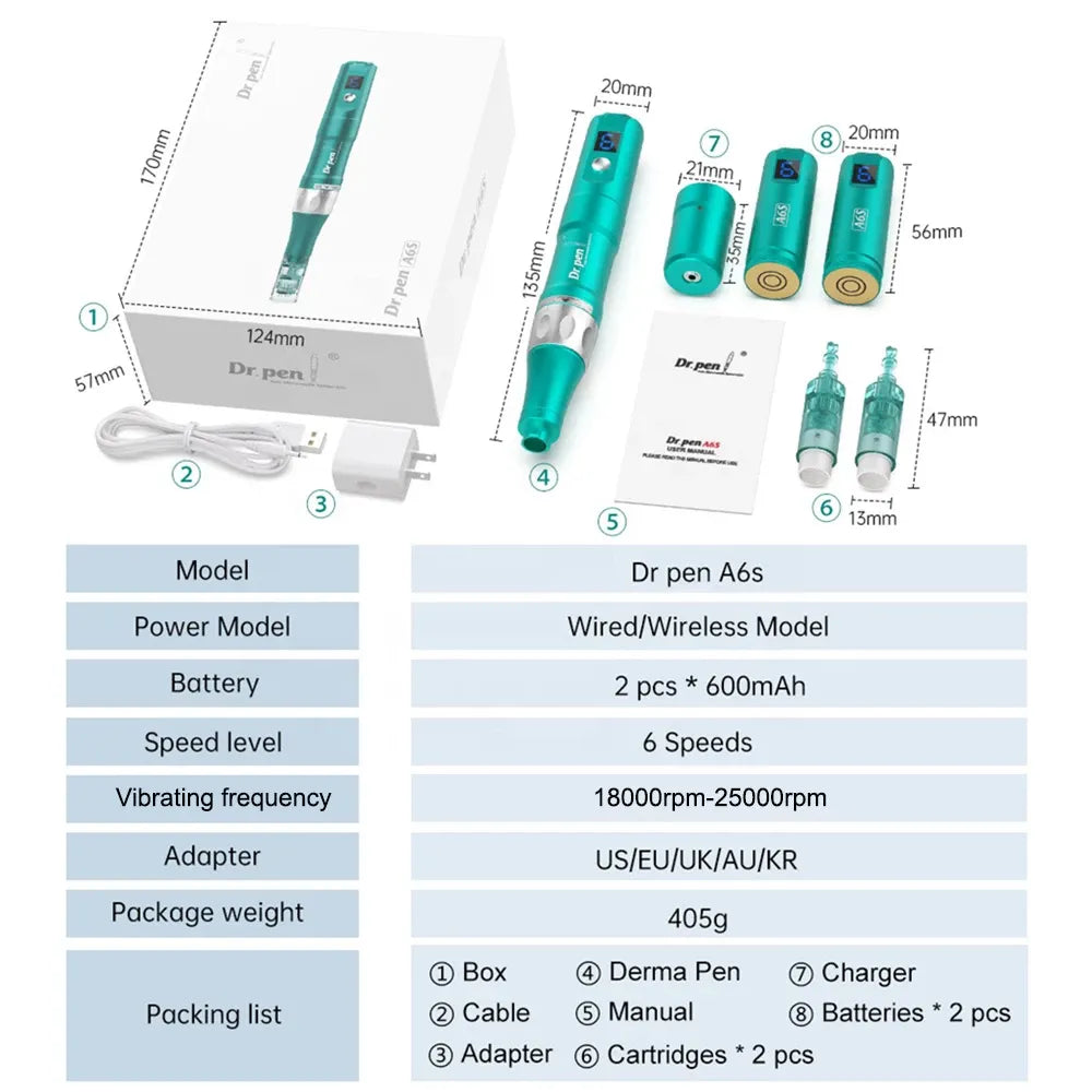A6S Dr. Pen – Advanced Professional Microneedling Device for Skin Rejuvenation & Anti-Aging