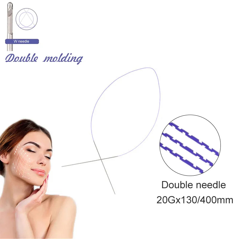 High Quality Double Needle Thread 19G 20G – PDO, PCL, PLLA Thread for Eyebrow Lift