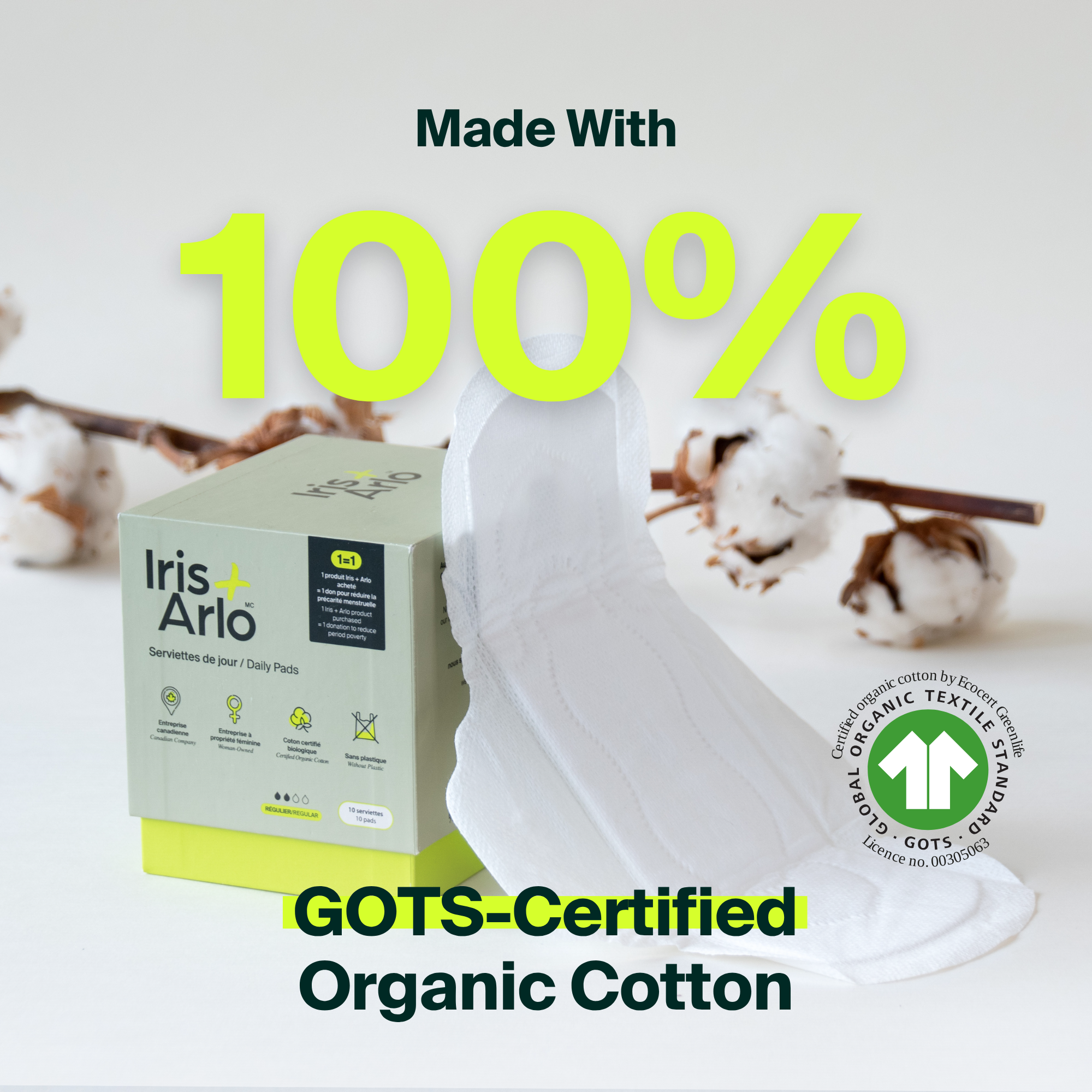 100% Organic Cotton Daily Pads