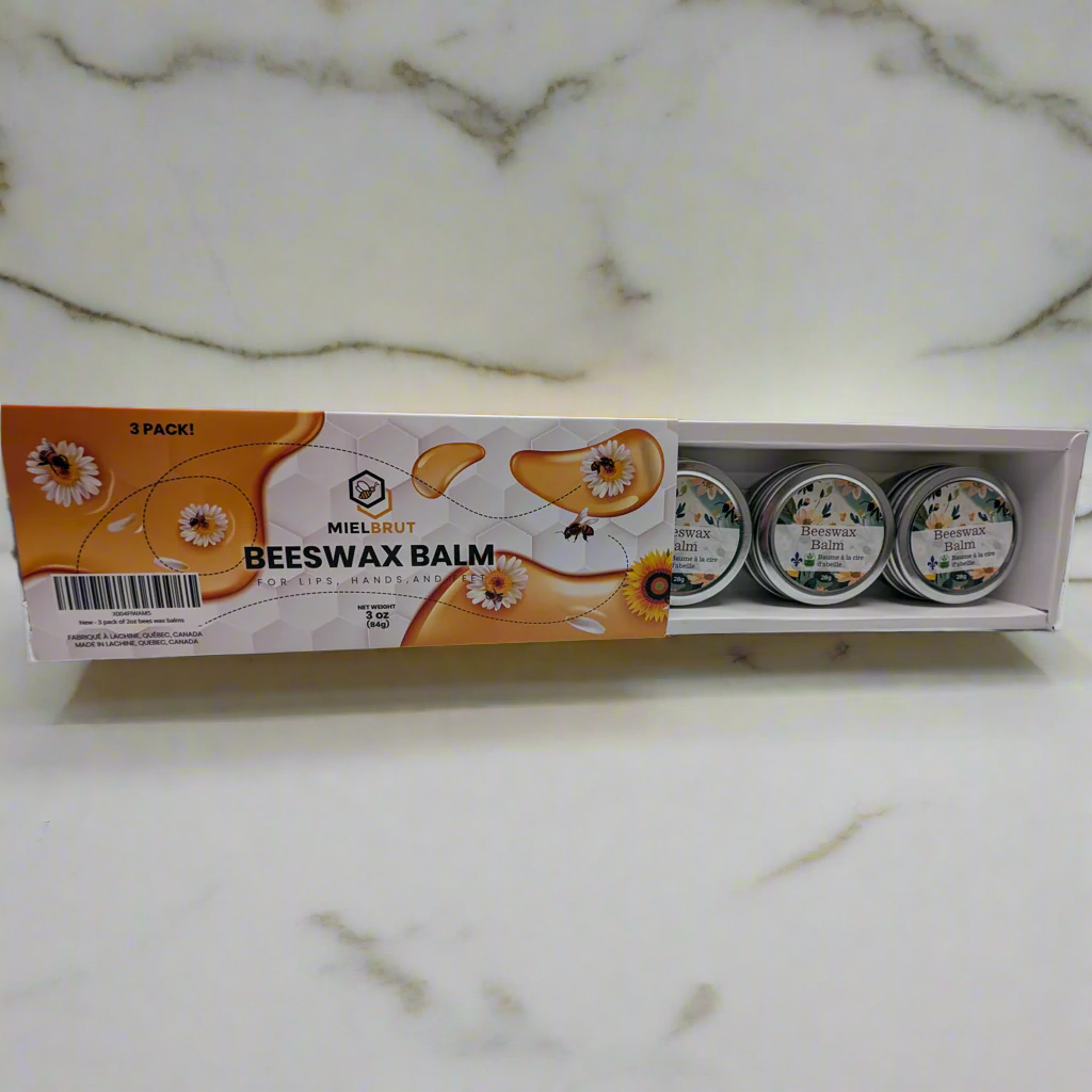 3 Pack Beeswax Balms – Nourishing Lip & Skin Care, 1 oz Each