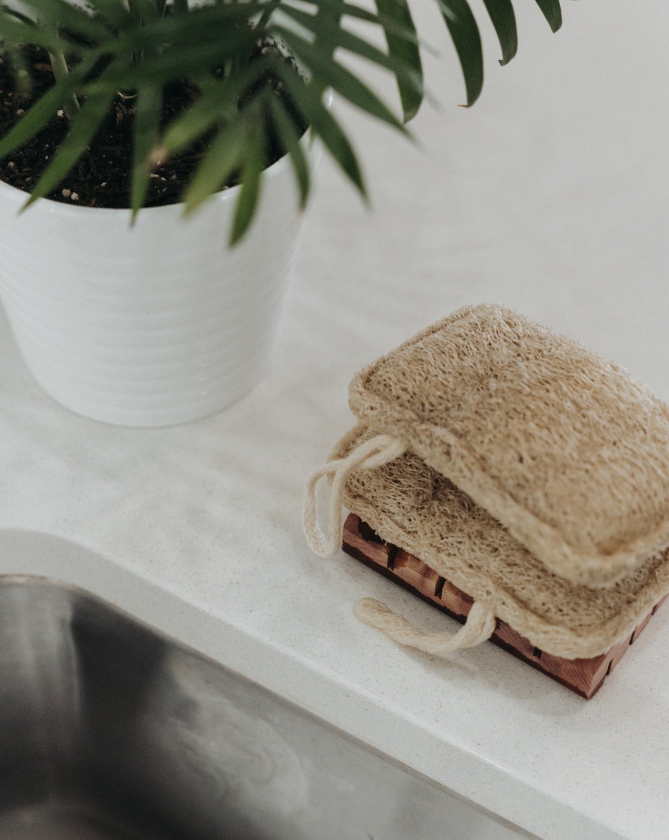 3 Pack Natural Loofah Sponge – Eco-Friendly, Biodegradable, Zero-Waste Exfoliating & Cleaning Sponges