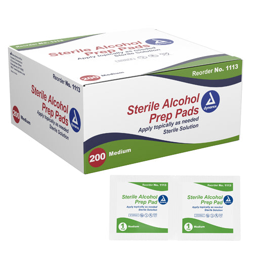Alcohol Prep Pads – Medium, Sterile, 70% Isopropyl, Individually Wrapped (Box of 200)