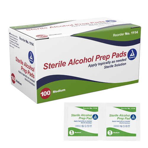 Alcohol Prep Pads – Box of 100 Sterile, Individually Wrapped, 70% Isopropyl