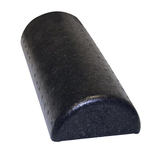 Can Do Foam Roller Black Extra Firm Half-Round – High-Density Exercise & Therapy Roller