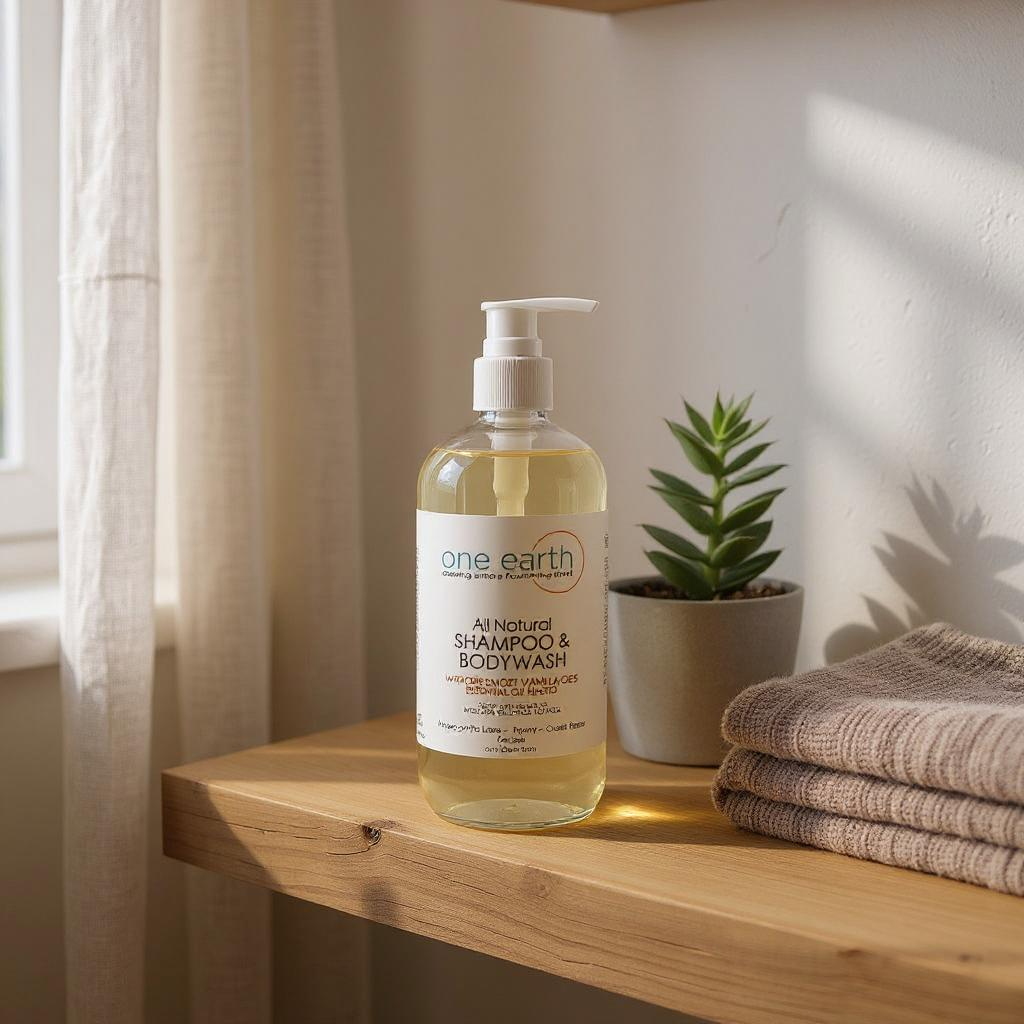 Smoky Vanilla & Oud Shampoo & Bodywash – SLS-Free, Paraben-Free, Gentle Hair & Skin Cleanser, 500 ml Pump Bottle