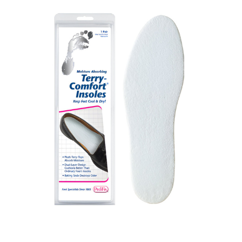 Sockless Insoles w/Terry Comfort – One Size Fits Most, Cushioned Foot Support