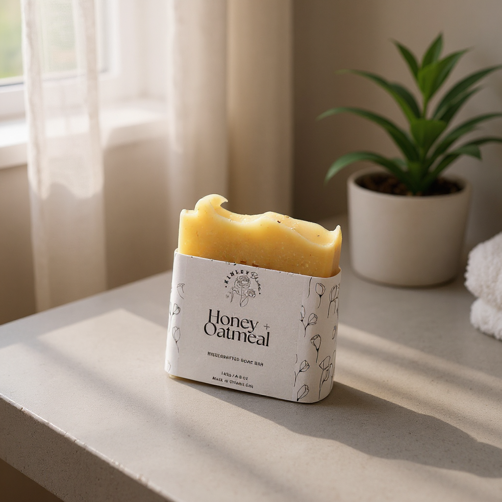 Honey & Oatmeal Soap – Moisturizing & Gentle Exfoliating, 140g