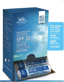 Green Cricket - SPF30 Unscented Lip Balm Display (24 x 1disp 24)