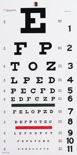 Snellen Eye Chart – Standard 22" x 11" Vision Testing Chart for Eye Exams