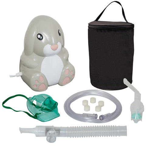 bunny nebulizer w/disp neb tru neb & carry bag – pediatric respiratory treatment kit