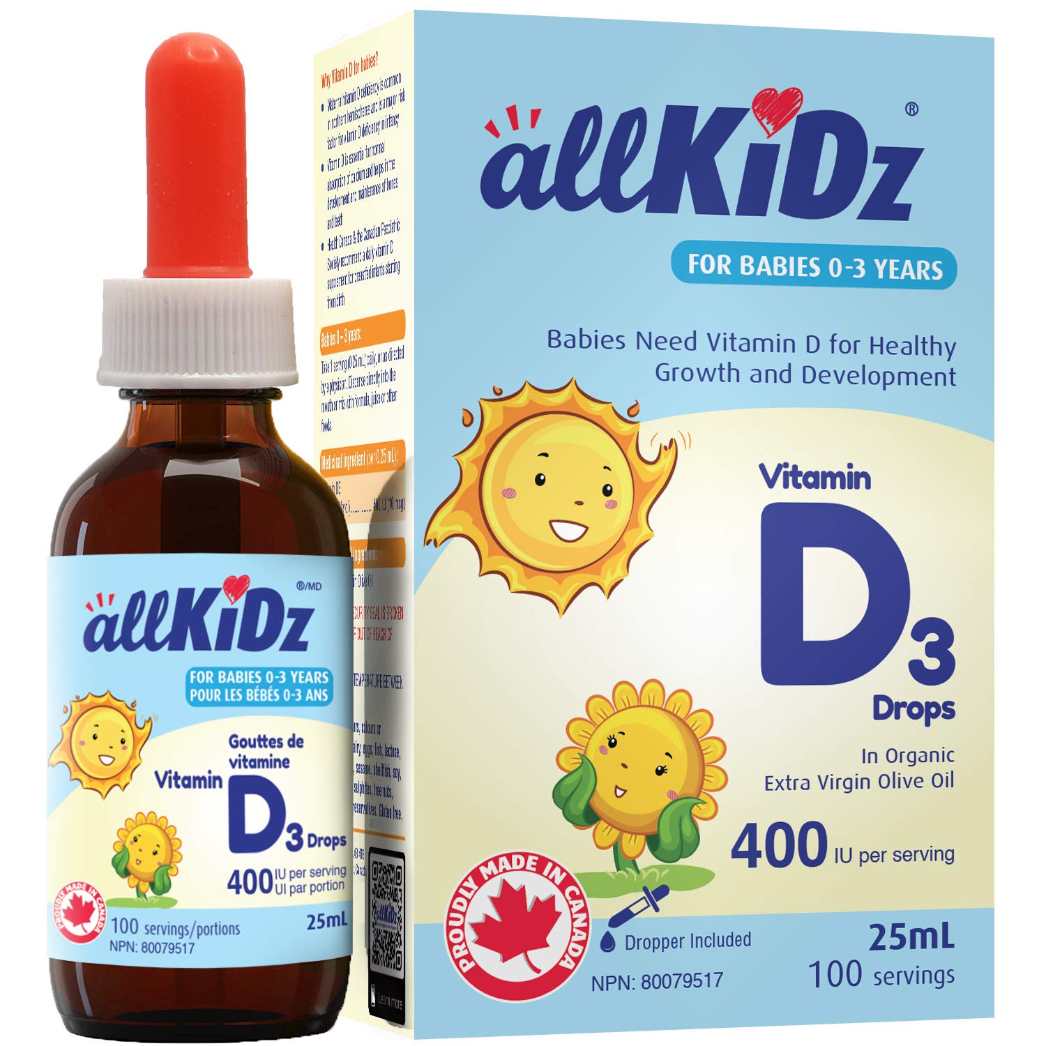 Allkidz - Vitamin D3 (400IU), 25ml