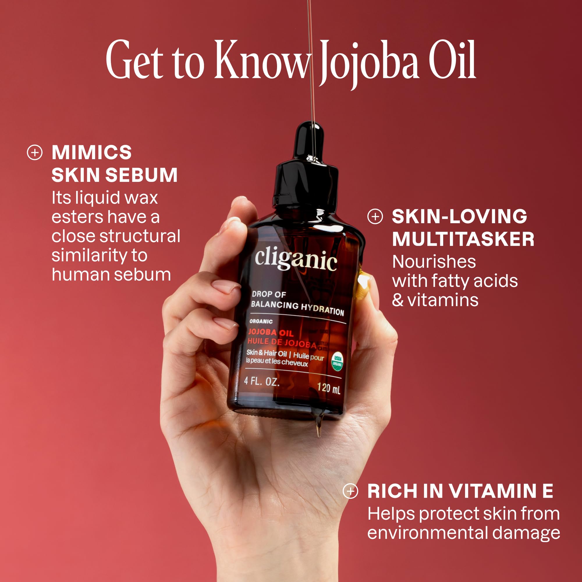 Cliganic - Organic Jojoba Oil, 120ml