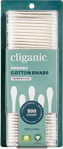 Cliganic - Cliganic - Organic Cotton Swabs, 500ct