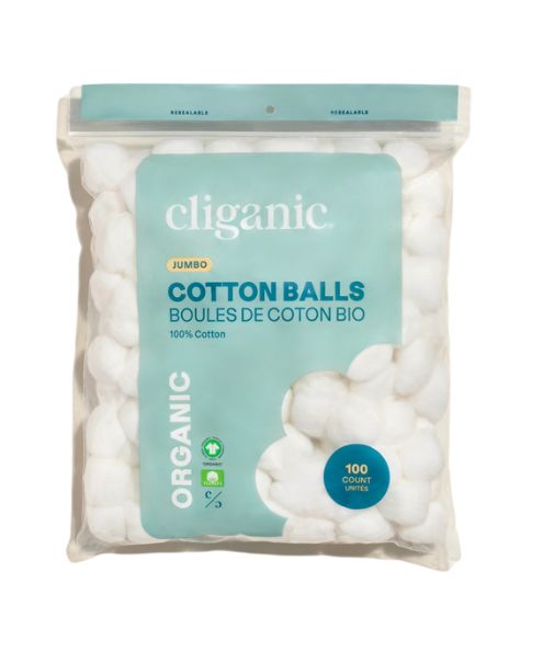 Cliganic - Org Jumbo Cotton Balls, 100ct